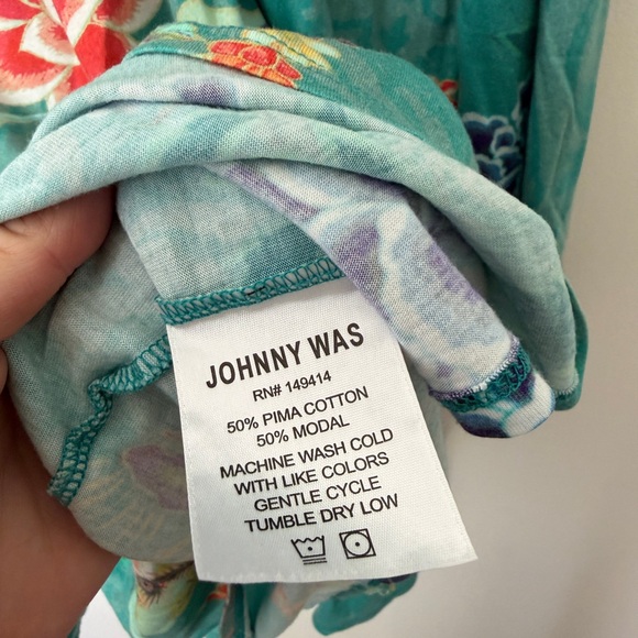 Johnny Was Teal Verdino Robe & Nightgown Set - Picture 6 of 6